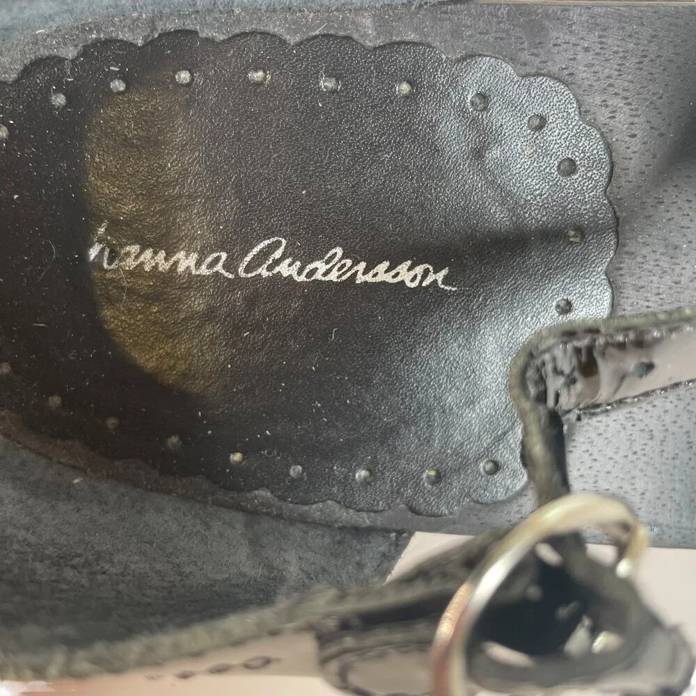 Hanna Andersson Black Mary Janes Shoes Chunky Heel Size 40 Cosplay Snowflakes - Picture 8 of 9